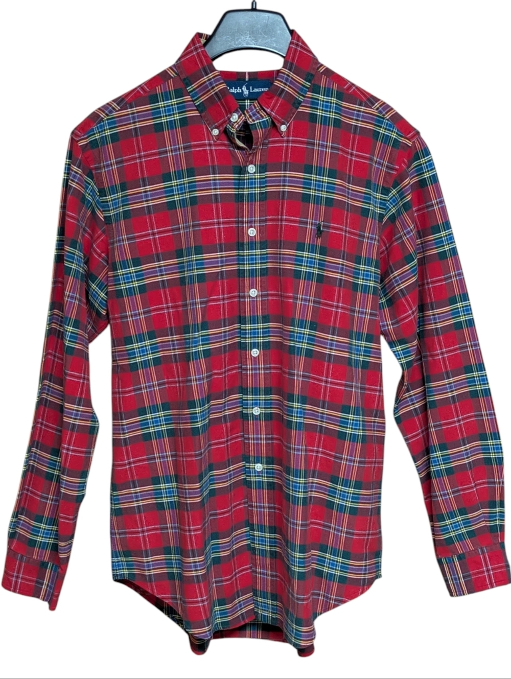 Ralph Lauren Vintage Red Plaid 100% Cotton Button Down Shirt Size Medium - Picture 11 of 11
